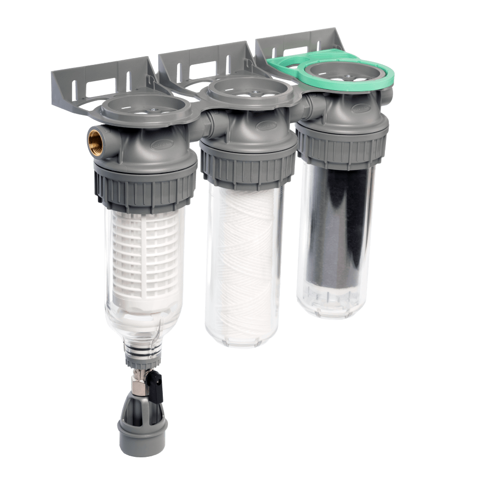 3-stage water filter for well or rain water ¾– ¾"