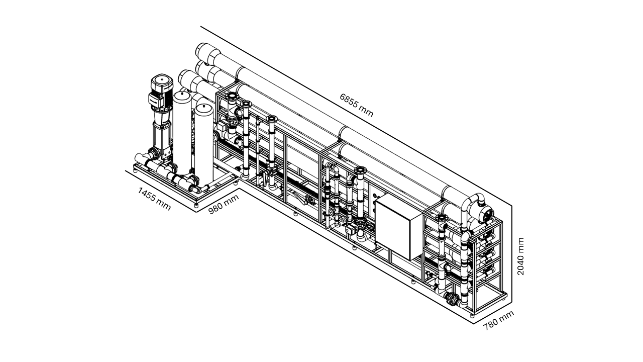 Professional MO36 8" reverse osmosis system