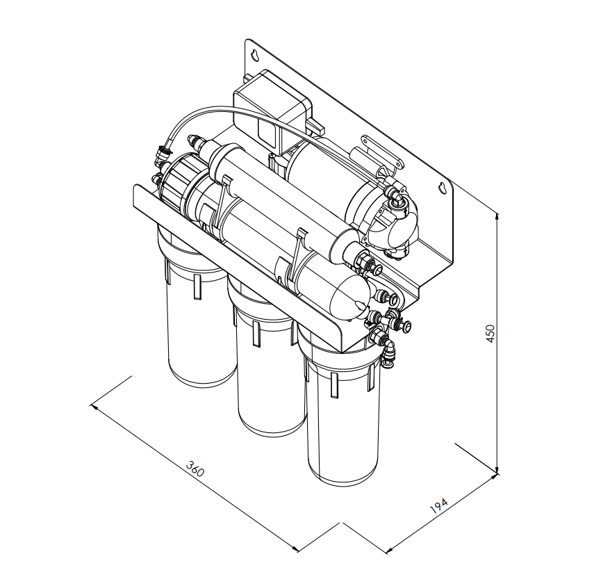 STANDARD PRO reverse osmosis filter with mineralization and pump