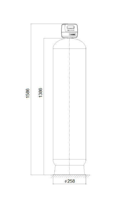 Backwash 10x54 w/o material. 1" TC valve