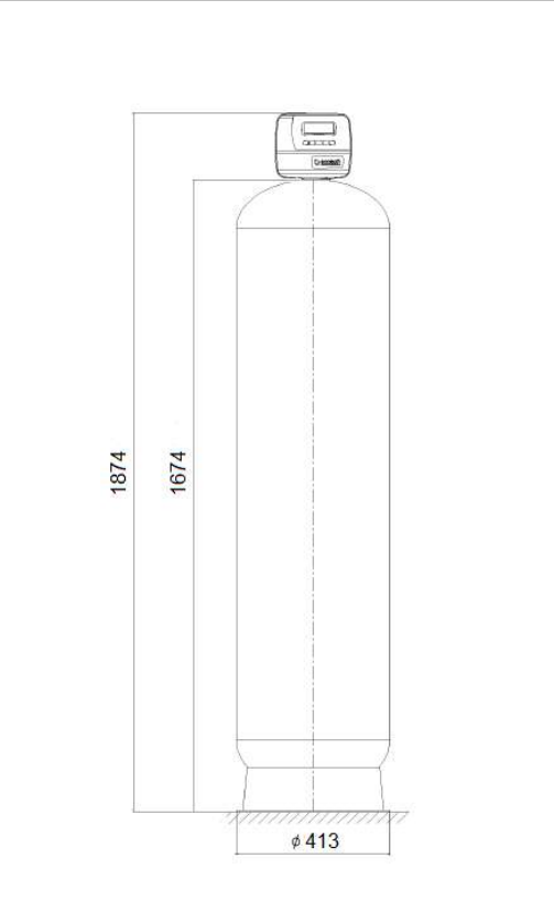 Backwash filter assy 16x65 w/o material. 1" TC valve