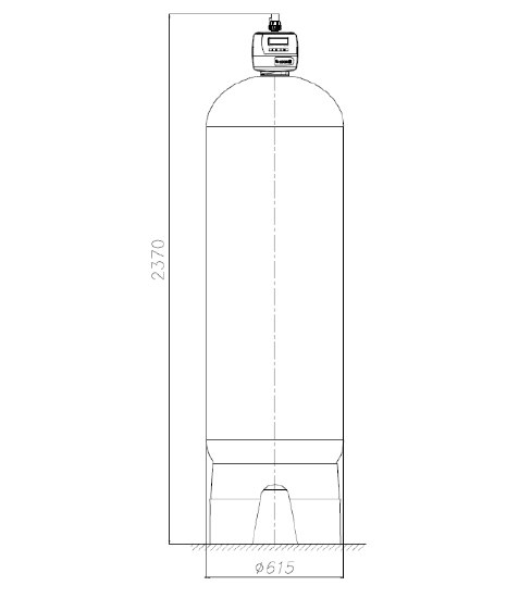 Backwash filter assy 24x72 w/o material. 1.5" CE valve