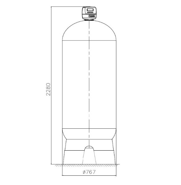 Backwash filter assy 30x72 w/o material. 1.5" CE valve