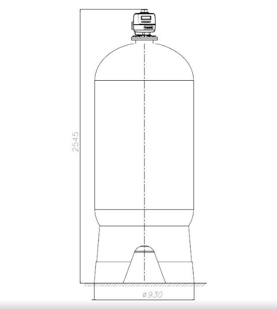 Backwash filter assy 36x72 w/o material. 2" CE valve