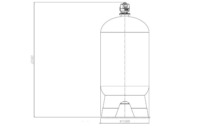 Backwash filter assy 42x72 w/o material. 2" CE valve