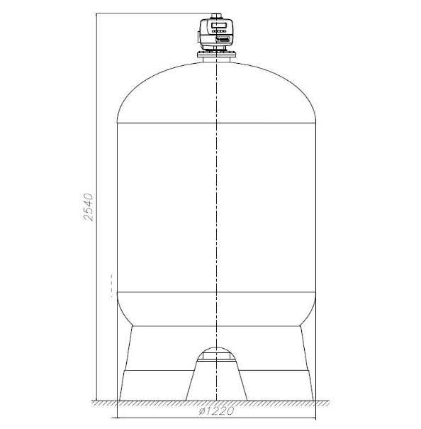 Backwash filter assy 48x72 w/o material. 2" CE valve