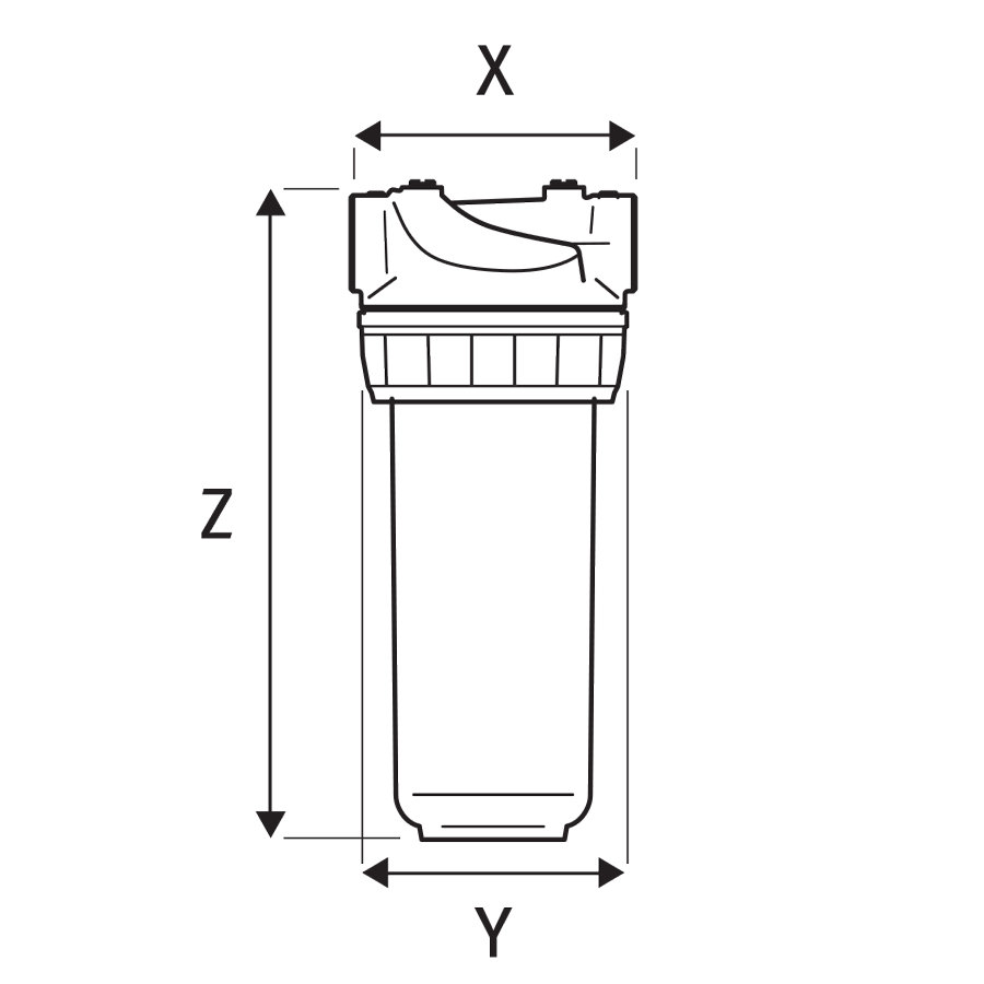 3P PET-G housing in natural brass 9 ¾" – ½" F