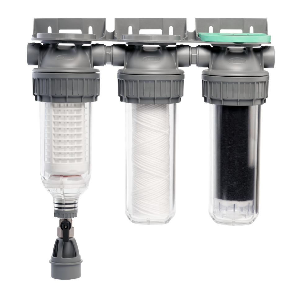 3-stage water filter for well or rain water ¾– ¾"