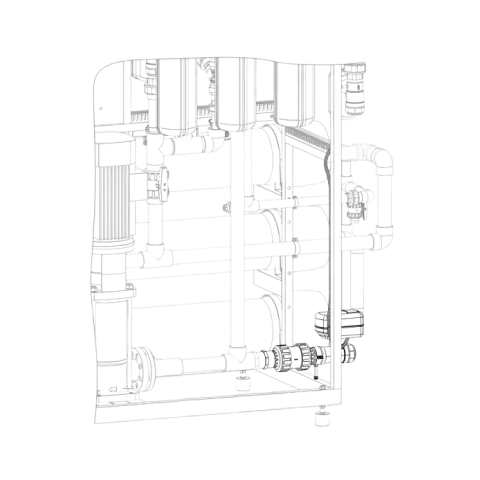 Permeate flushing assembly for Ecosoft MO12. MO16 and MO24 8" RO systems