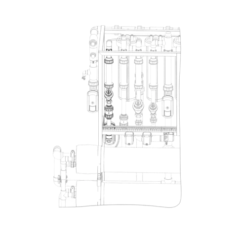 Raw water blending assembly for MO12. MO16 and MO24 8" RO systems